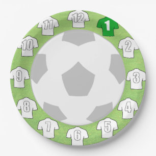 Papieren Borden met witsportShirten Papieren Bordje