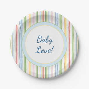 Papieren Borden "Picnic Stripes Floral" Bordje