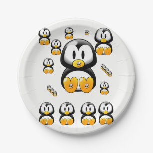 Papieren borden pinguins bordje