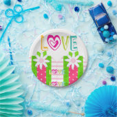 Papieren Borden Red Hearts Love Papieren Bordje (Feest)