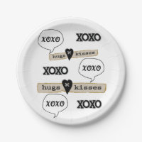 Papieren Borden Red Hearts Love Xoxo