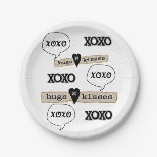 Papieren Borden Red Hearts Love Xoxo Papieren Bordje