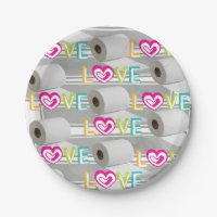 Papieren Borden Red Hearts Toilet Paper Love