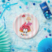 Papieren Borden, roze en witte stripe, feestdag Papieren Bordje (Feest)