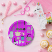 Papieren Borden Roze Retro Style Keukengereedschap Papieren Bordje (Feest)