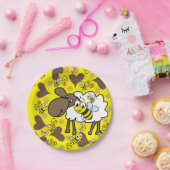 Papieren Borden, schaap Bumblebee bruin Hartengeel Papieren Bordje (Feest)