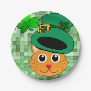 Papieren borden St. Patrick's Day Cat Papieren Bordje