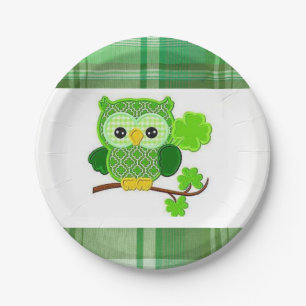 Papieren borden St. Patrick's Day Owl Bordje