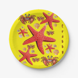 Papieren Borden, Stuitkrabben Gele Crabby Bordje