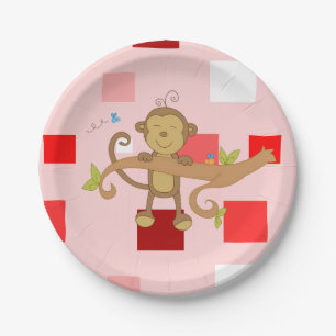 Papieren borden Valentijnsdag, aap Papieren Bordje