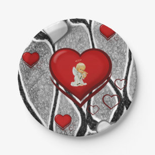 Papieren borden Valentijnsdag, Angel Papieren Bordje