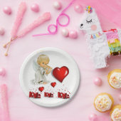 Papieren borden Valentijnsdag, Angel Papieren Bordje (Feest)