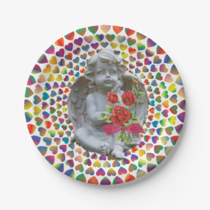 Papieren borden Valentijnsdag, Angel Papieren Bordje