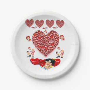 Papieren borden Valentijnsdag Bordje