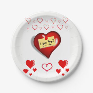 Papieren borden Valentijnsdag Bordje