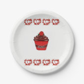 Papieren borden Valentijnsdag Cupcake Papieren Bordje (Voorkant)