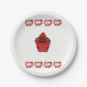 Papieren borden Valentijnsdag Cupcake Papieren Bordje