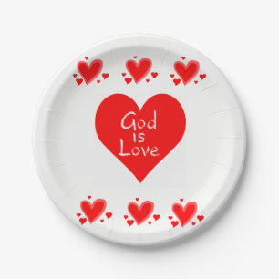 Papieren borden Valentijnsdag GOD IS LOVE Bordje
