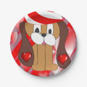 Papieren borden Valentijnsdag, hond Papieren Bordje (Voorkant)