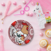 Papieren borden Valentijnsdag, kip Papieren Bordje (Feest)
