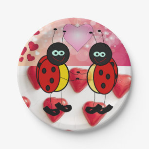 Papieren borden Valentijnsdag, Ladybug Bordje