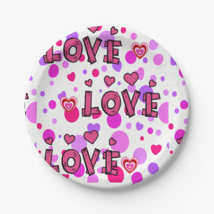 Papieren borden Valentijnsdag, Liefde Bordje