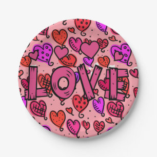 Papieren borden Valentijnsdag, Liefde Bordje