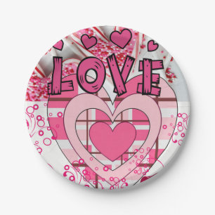 Papieren borden Valentijnsdag, Liefde Papieren Bordje