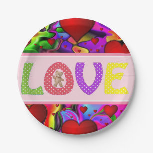 Papieren borden Valentijnsdag, Liefde Papieren Bordje