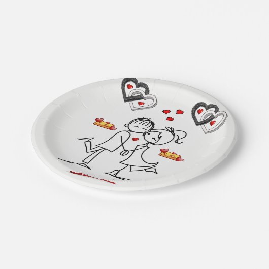 Papieren borden Valentijnsdag Papieren Bordje (Gekanteld)