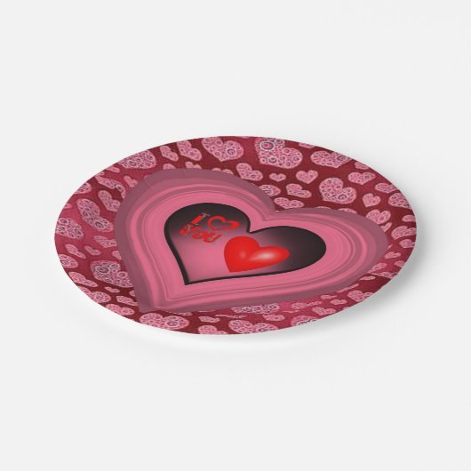 Papieren borden Valentijnsdag Papieren Bordje (Gekanteld)