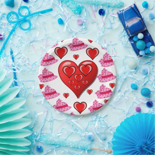 Papieren borden Valentijnsdag Papieren Bordje (Feest)