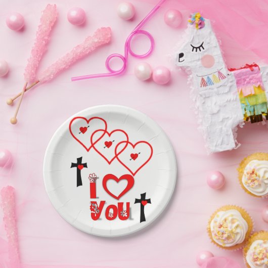 Papieren borden Valentijnsdag Papieren Bordje (Feest)