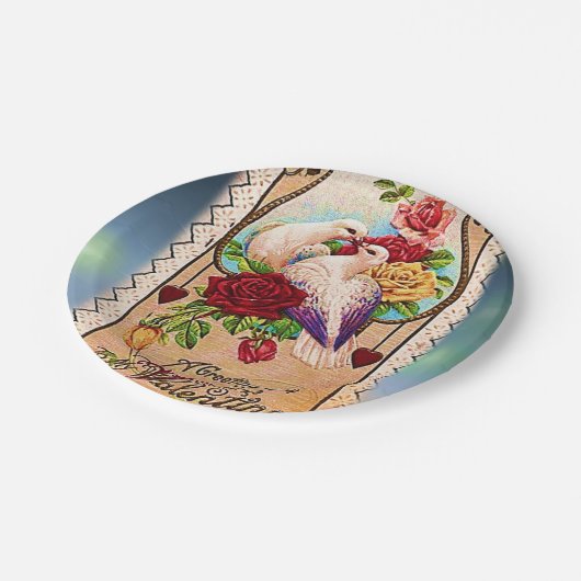 Papieren borden Valentijnsdag Papieren Bordje (Gekanteld)