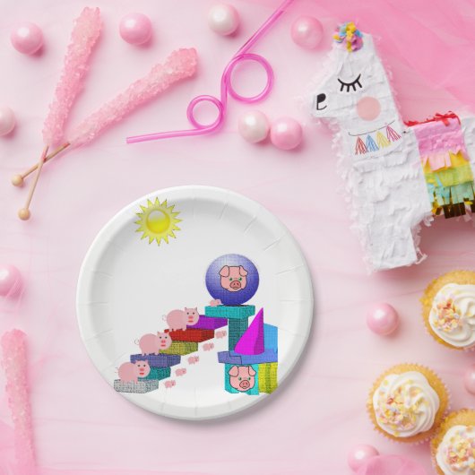 Papieren borden Varkens Papieren Bordje (Feest)