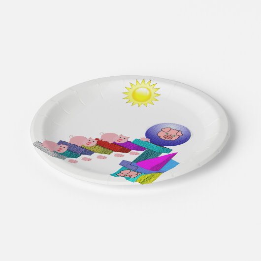 Papieren borden Varkens Papieren Bordje (Gekanteld)