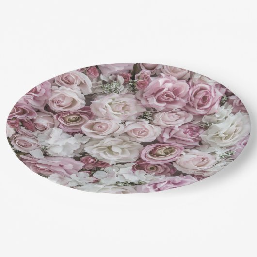 Papieren Borden - Victoriaans Rozen Papieren Bordje (Gekanteld)