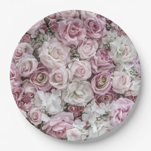 Papieren Borden - Victoriaans Rozen Papieren Bordje (Voorkant)