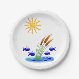 Papieren borden Vissen Papieren Bordje