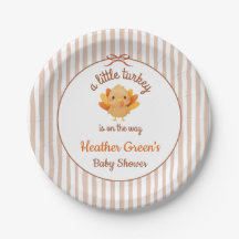 Papieren borden voor Little Turkey Baby Shower