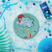 Papieren Borden, wolken Penguin Red Umbrella Papieren Bordje (Feest)