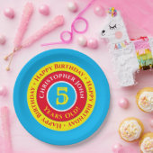 Papieren bordjes voor 5e verjaardagsfeestje (Feest)