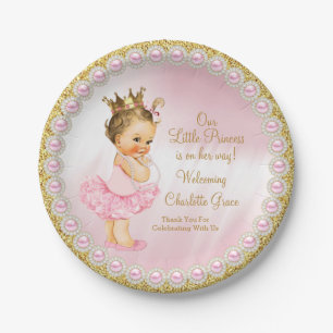 Papieren bordjes voor prinses baby shower