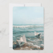 papieren boten op Zee bruiloft uitnodiging (Achterkant)