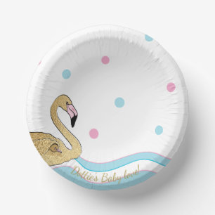 Papieren Bowls "Gold Flamingo Baby & mammie" Kommen