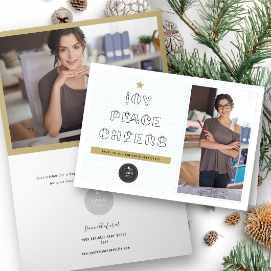 Papieren clips voor vreugde blauw raster feestdagen kaart