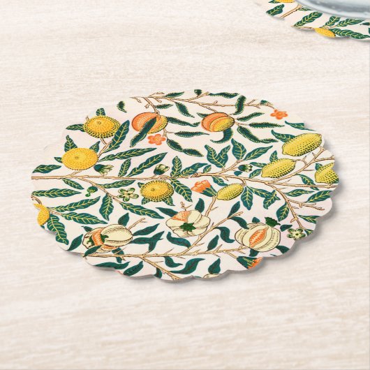 PAPIEREN COASTER : WILLIAM MORRIS : GRANAATAPPEL KARTONNEN ONDERZETTERS (Gekanteld)