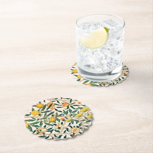 PAPIEREN COASTER : WILLIAM MORRIS : GRANAATAPPEL KARTONNEN ONDERZETTERS (Insitu)