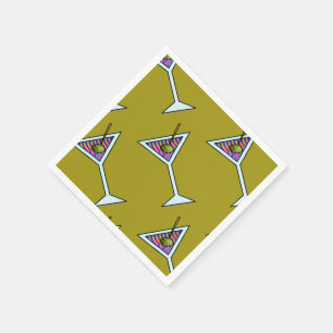 PAPIEREN COCKTAIL SERVETTEN MET MARTINI-ONTWERP