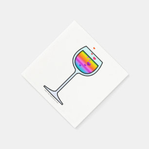 PAPieren COCKTAIL SERVETTEN - WIJNGLAS KUNST